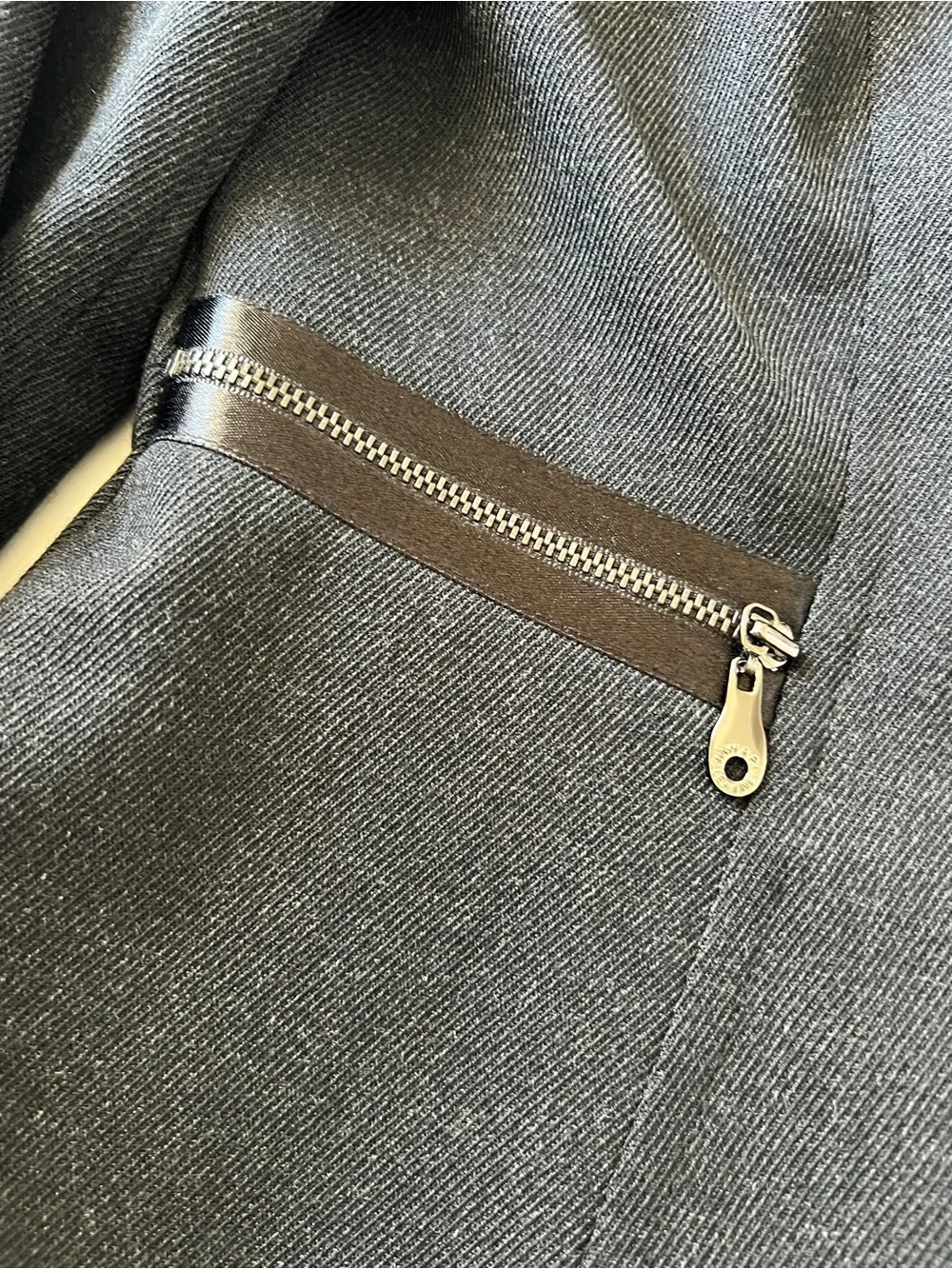 Tahari Arthur S Blazer Jacket Levine Charcoal Gray Wool Blend Zip 10P